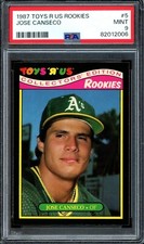 1987 Toys "R" Us #5 JOSE CANSECO  2nd Year  A's  PSA 9 MINT  Tough Glossy Card!