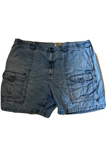 Foundry Blue Denim Shorts Size MENS 52 Extra Pockets Missing Button In Back - Picture 1 of 5