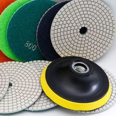 ROXX TOOLS 5 inch Diamond Polishing Pads Wet/Dry Set Granite Concrete Marble Stone 8 Piece