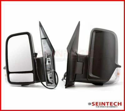 Mercedes Sprinter Full Door Wing Mirror Manual Black Short Arm NS Left 2006 2018 - Image 1 of 4