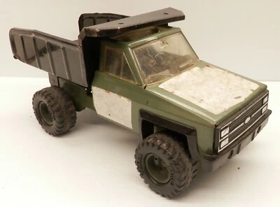 Camión de volteo Tonka Army vintage verde oliva y negro años 90 acero prensado G.I. Joe Foto 1 de 4