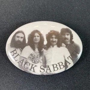 Vintage 1980's Black Sabbath Rock Band Photo Pin Badge Button Rare Ozzy Osbourne - Picture 1 of 6