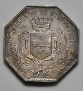 Jeton - VILLEFRANCHE (Rhône) Notare Silber (silver) p=17 gr Handpunze - Bild 1 von 2