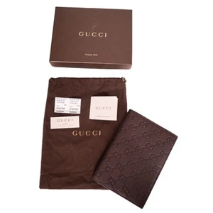 NUEVO $495 GUCCI Cuero Marrón GG Guccissima Pequeño CUBIERTA PARA PORTÁTIL Y CUADERNO NUEVO EN CAJA - Imagen 1 de 13