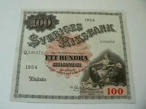 Banknote Schweden 100 Kronor 1954 - Bild 1 von 2