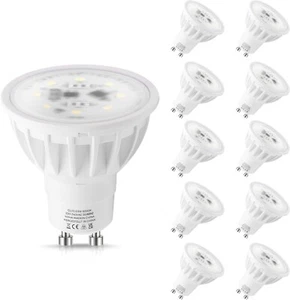 LEHASI GU10 Bombillas LED 5.5W 500Lm 6000K Blanco Frío No Regulable Paquete de 10 - Imagen 1 de 4
