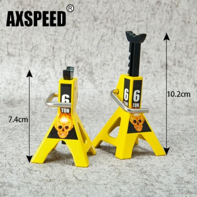 2X Metall Wagenheber STAND JACK für 1/10 RC Crawler Axial trx4 Wraith D90 SCX10  - Bild 1 von 4