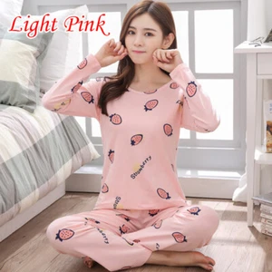 Womens Ladies Pyjamas Pj Set Long Sleeve Top Nightwear Lounge Wear Pyjama HOT - Picture 1 of 19