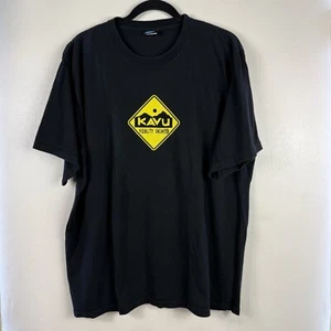 Kavu T-Shirt Men XL Extra Large Black 100% Cotton Short Sleeves Crew Neck - Picture 1 of 12