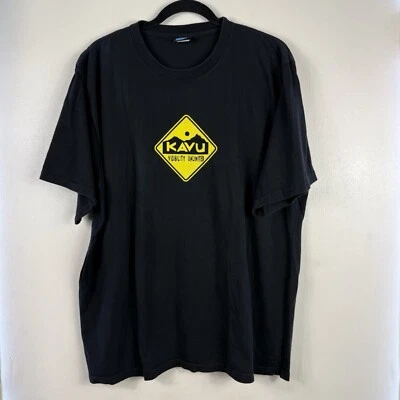 Kavu T-Shirt Men XL Extra Large Black 100% Cotton Short Sleeves Crew Neck - Image 1 of 4