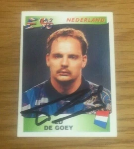 *** Panini England Euro '96 seltene handsignierte Karte - Ed De Goey - Holland *** - Bild 1 von 3