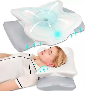 Cervical Pillow for Neck Pain Relief Cradle Odorless Contour Memory Foam Pillows - Picture 1 of 10