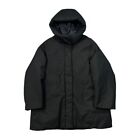 Uni Qlo Classic Minimal Black Hooded Down Feather Fill Padded Jacket Coat Large