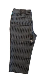 Worthington moderne Passform kurzlange Knöchelhose schwarz geometrisches Muster GRÖSSE 10 - Bild 1 von 3