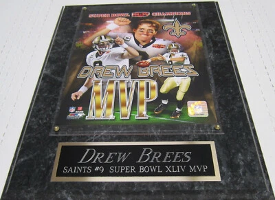 DREW BREES NEW ORLEANS SAINTS FRAMED 8X10 PHOTO-MAN CAVE ART-12X15 WALL PLAQUE - Image 1 of 4