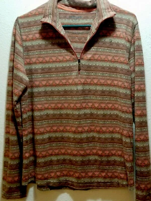 Woolrich Mujer Tanya Talla Grande Diseño Estampado Suroeste 1/4 Cremallera Marrón y Oliva Foto 1 de 4