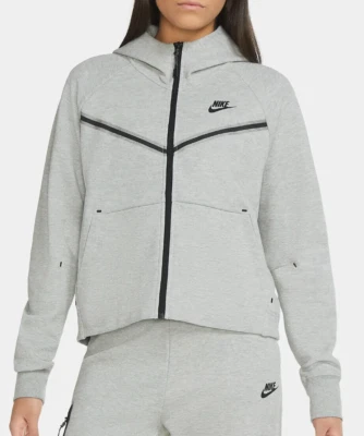 Sudadera con capucha gris cremallera completa Nike Sportswear Tech polar Windrunner para mujer XL CW4298-63 Foto 1 de 4