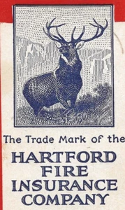 Hartford Fire Insurance Company Ink Blotter-Stag Deer-Connecticut - Picture 1 of 3