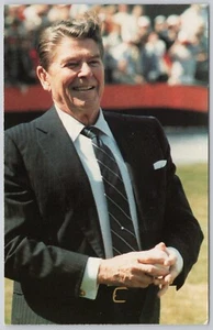 Ronald Reagan President Baseball Vintage Postcard - Picture 1 of 2