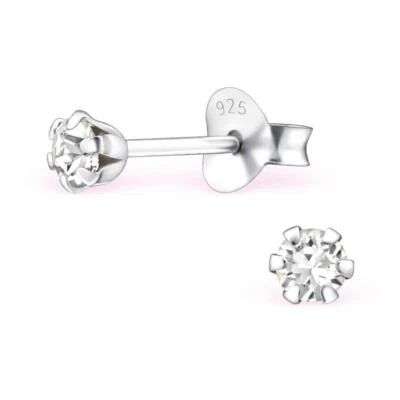 Bungsa® Damen-Ohrstecker mit Kristall aus 925 Silber 17 FARBEN rund - Bild 1 von 4