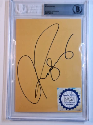 Alex Rodriguez HUGE AUTO/SIGNED BOOK CUT w bonus card on back BECKETT CERT# 5132 - Image 1 of 4