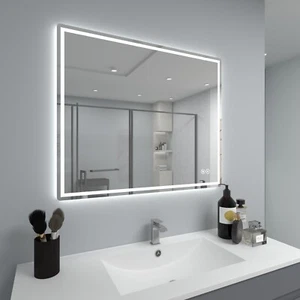 36'' x 30'' Led Bathroom Mirror, Anti-fog Lighted Wall Mounted Mirror Frameless - Picture 1 of 11