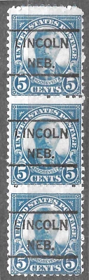 US 1923  TRIPLE  PRECANCEL "LINCOLN NEB."  SC#557  USED VF - Image 1 of 2