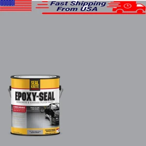 Acrylic Epoxy Concrete Floor Paint Stain Resistant Durable Satin Finish Gallon - Picture 1 of 9