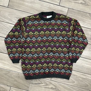 Vintage Benetton Sweater Extra Small Mohair Blend Floral Art Pullover Italy - Picture 1 of 8
