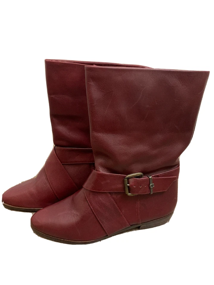Botas de cuero rojas firma vintage Etienne Aigner/mediados de los 80’s, excelente estado Foto 1 de 4