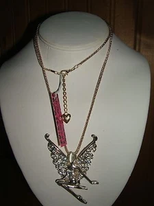 Betsey Johnson Fashion Designer Beautiful Crystal Angel Necklace (New w/Tag) 148 - Picture 1 of 6