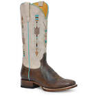 Women's Roper Arrows Leather Boots Handcrafted Brown