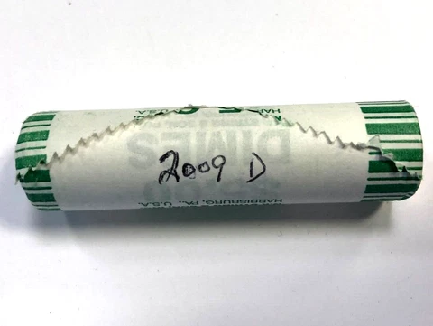 2009 D Roosevelt Dime Uncirculated $5 Bank Roll (50) OBW - Denver Mint Cover