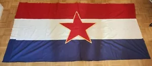 ORIGINAL SFRJ CROATIA YUGOSLAVIA FLAG DOUBLE SIDED JNA 1970s - Picture 1 of 7