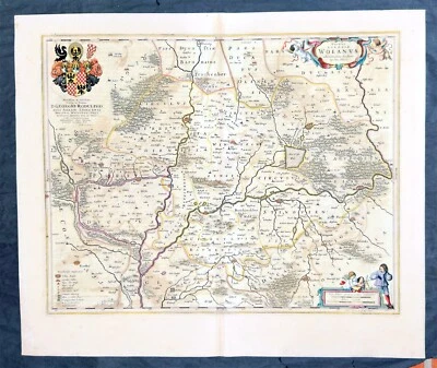 1662 Joan Blaeu Antique Map of Wołow County, Lower Silesia Voivodeship SW Poland - Image 1 of 4