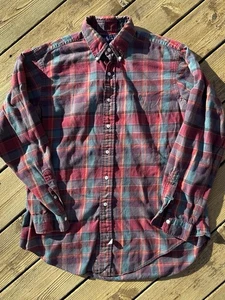 Vintage 90s Polo Ralph Lauren Pony Plaid Button Up Size L Multicolored - Picture 1 of 9