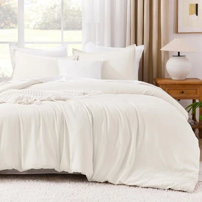 Litanika Ivory Comforter Set Twin/Twin XL Size, 2 Pieces Lightweight Solid Be... - Image 1 of 4