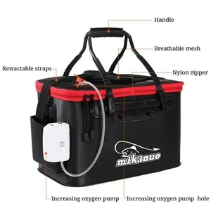 Tragbare Angeltasche Faltbarer Eimer Lebendfische Box Wasserbehälter Camping Pa - Bild 1 von 12