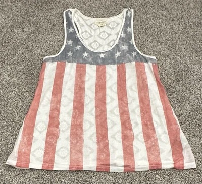 Топ безрукавка Denim & Supply Ralph Lauren с флагом США 4 июля кружевная сзади размер XL - Изображение 1 из 4