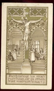 ANTIQUE HOLY CARD GOLDENED OF JESUS ON THE CROSS - Picture 1 of 3