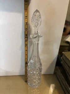 Decanter in cristallo taglio marchese con tappo abbinato alto 16 pollici - Foto 1 di 5