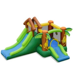 Casa de rebote inflable para niños en la selva divertida tobogán castillo de salto gorila con bolsa GIft - Imagen 1 de 6