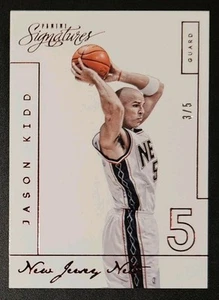 Jason Kidd 2013-14 Panini Signatures RED PARALLEL Insert Card (#'d 3/5) - Picture 1 of 2