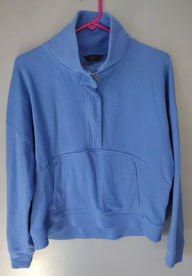 Danskin Women's Medium Jacquard Collared 1/2 Zip Periwinkle Blue Sweatshirt  - Image 1 of 4