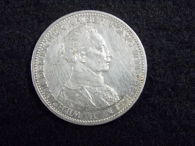 1914 Prussia 5 Marks Silver Coin German States Wilhelm II - Image 1 of 2