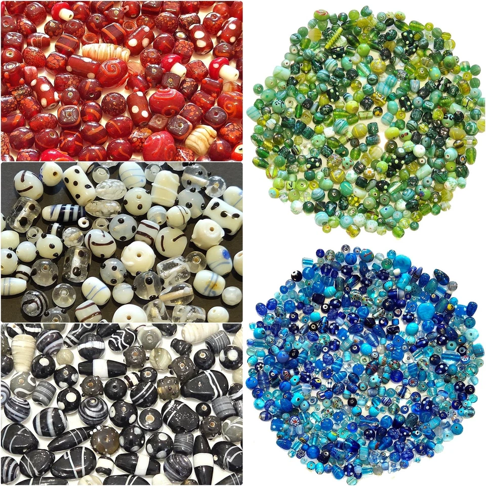 Glasperlen Lampwork Perlen zum auffädeln 500g Perlenset Schmuckherstellung R84 - Bild 1 von 4