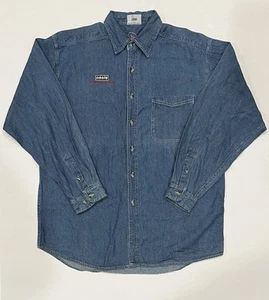 Oasis vintage Be Here Now Live ‘97/ ‘98 denim button up shirt Excellent Large - Picture 1 of 5