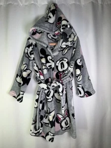 Disney Junior Little Girls XS (4) Minnie Mouse Long Sleeve Hooded Plush Robe - Picture 1 of 6