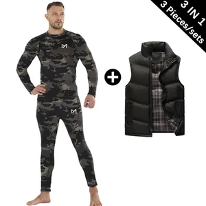 Herren 3-in-1 Sport-Wärmeanzug Thermounterwäsche Stehkragen gesteppt Jacke Ski - Bild 1 von 18