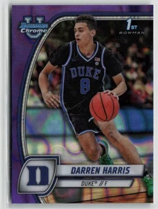 2024-25 Bowman University Chrome #18 Darren Harris Purple Lava Refractor - Bild 1 von 2